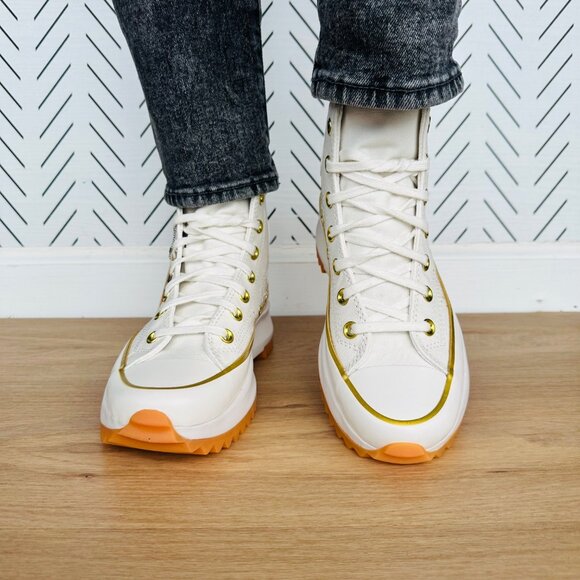 ⭐Converse Run Star Hike Hi Women Shoes Sz 7.5 Embroidered Stars Platform A12900C - Picture 7 of 14